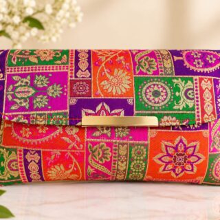 Multicolour Pethani Silk Patchwork Clutch Bag
