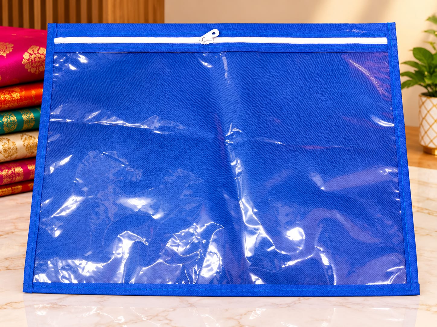 Premium Saree Storage Cover with Transparent Window & Zipper - Image 12