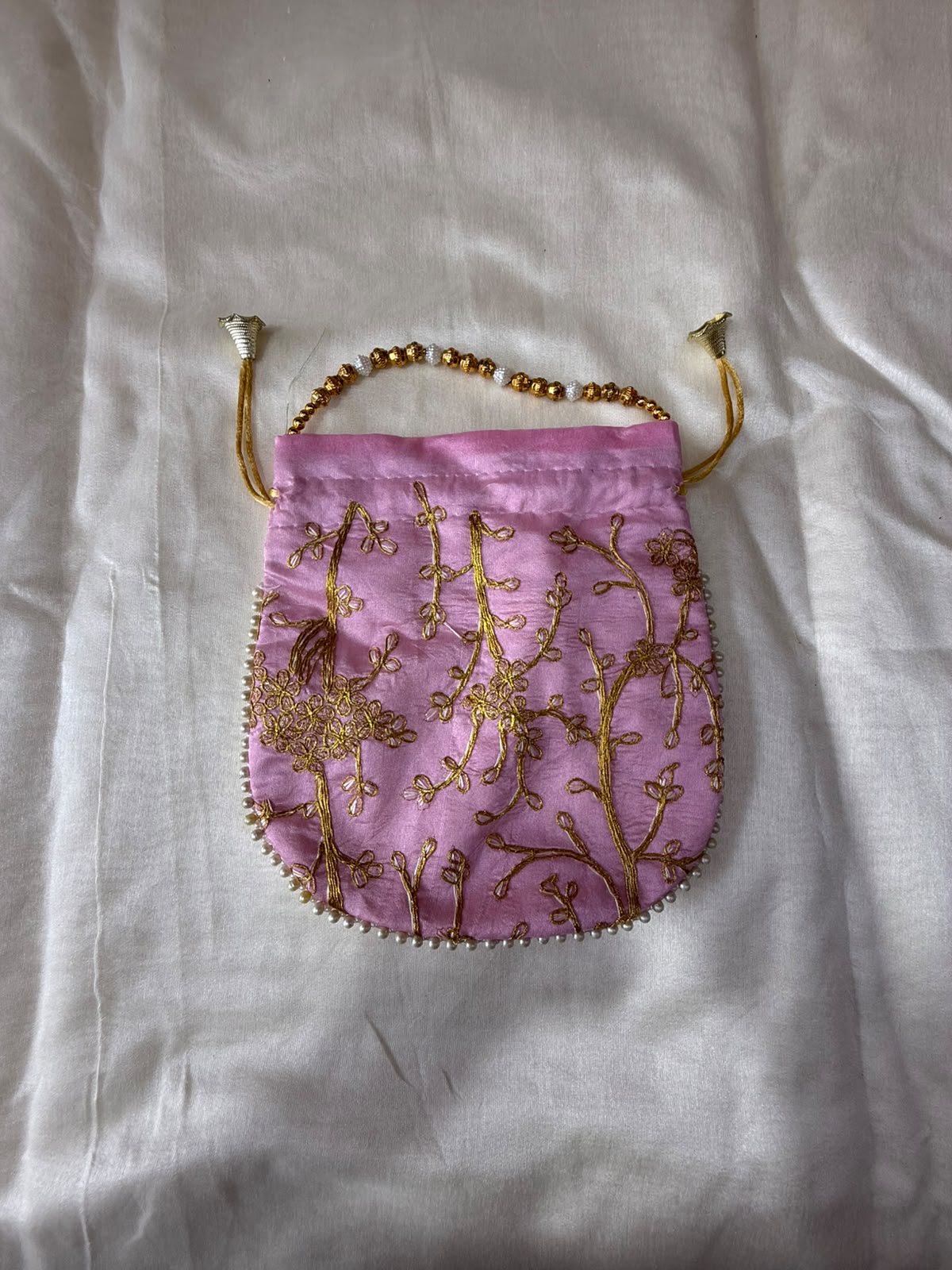 Elegant Hand-Embroidered Potli Bag - Image 3
