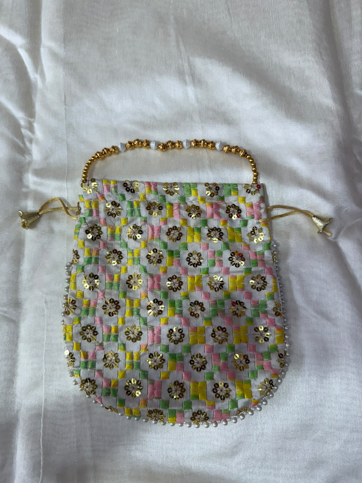 Elegant Hand-Embroidered Potli Bag - Image 15